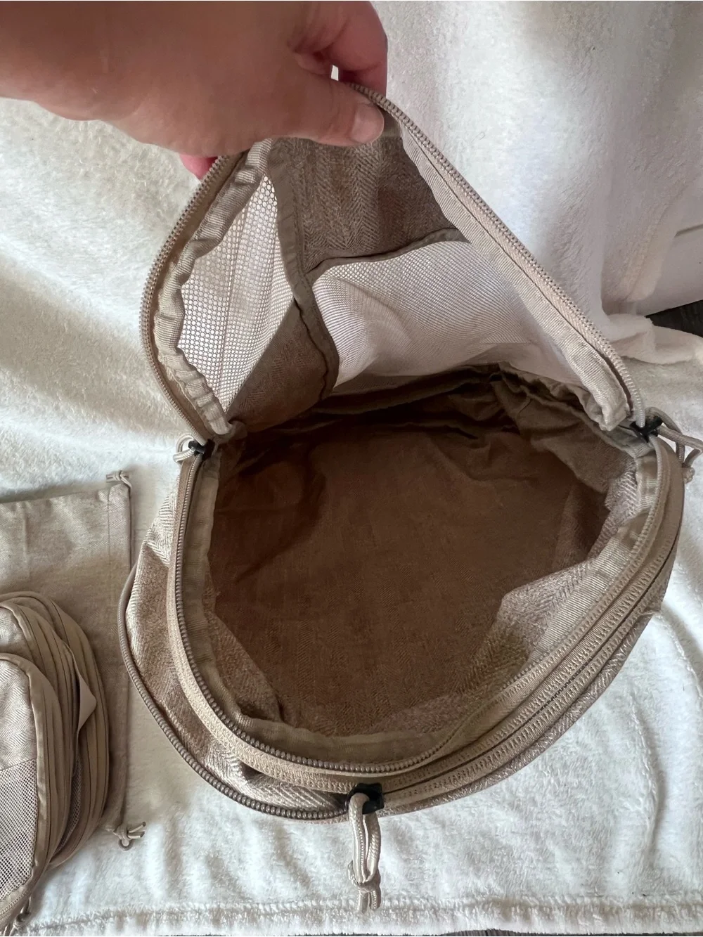 Neutral Beige Travel Garment Bags and Packing Organizers- set of 5